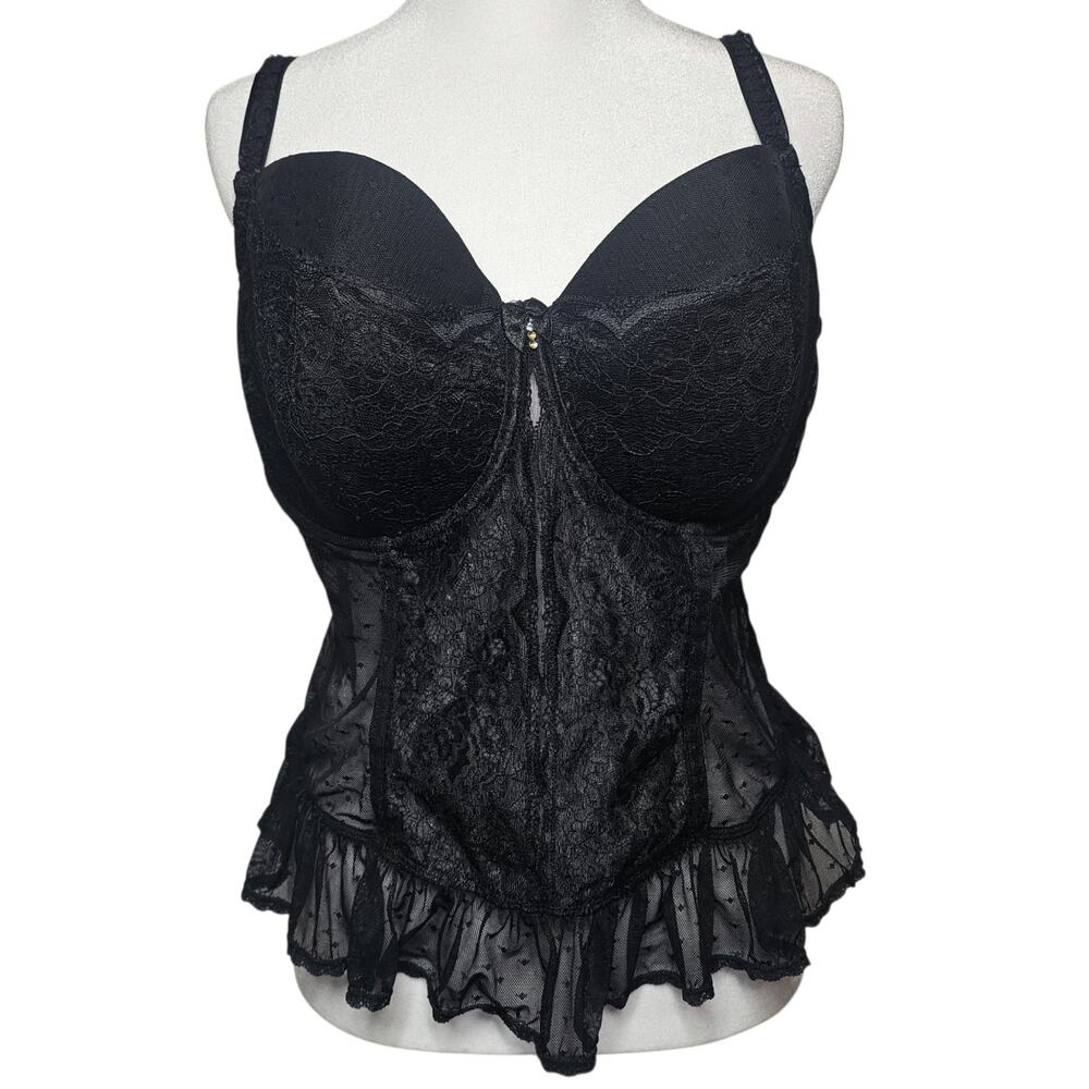 Smart & Sexy SA588 Lace Bustier Corset Demi Cup Underwire Black 40DD